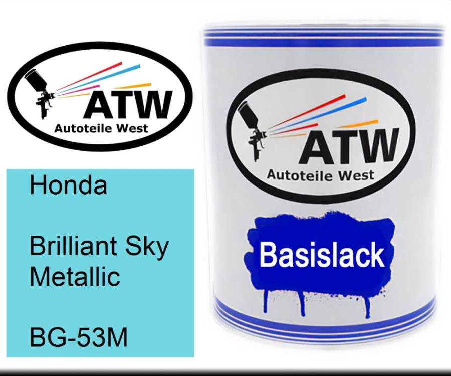 Honda, Brilliant Sky Metallic, BG-53M: 1L Lackdose, von ATW Autoteile West.